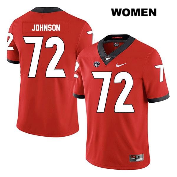 Georgia Bulldogs Women's Netori Johnson #72 NCAA Legend Authentic Red Nike Stitched College Football Jersey LMQ5556XH